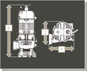 水中ポンプ H 寸法図